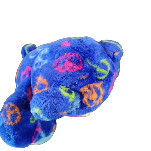 Build A Bear BABW Blue Teddy Bear Peace Sign 14" Stuffed Plush BABW - Picture 9 of 13